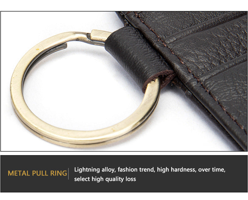 Men's wallet cowhide thin coin card holder casual card bag for men 