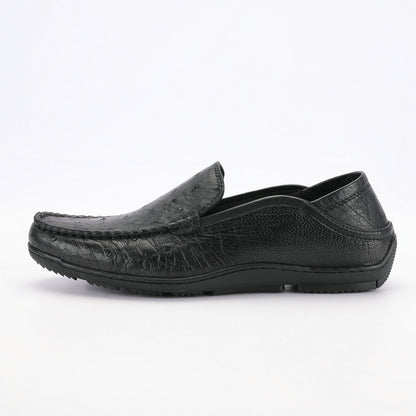 Ostrich skin genuine leather men's leather shoes moccasins business casual shoes 