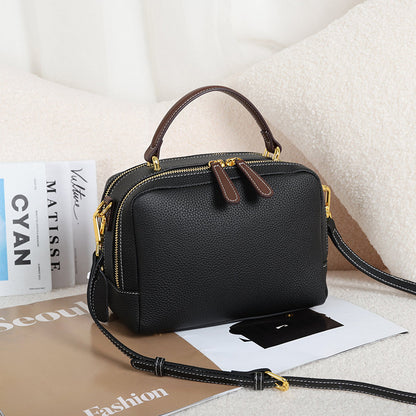 Women's Handbag Cowhide Shoulder Bag Genuine Leather Crossbody Bag Zipper Goes with Anything