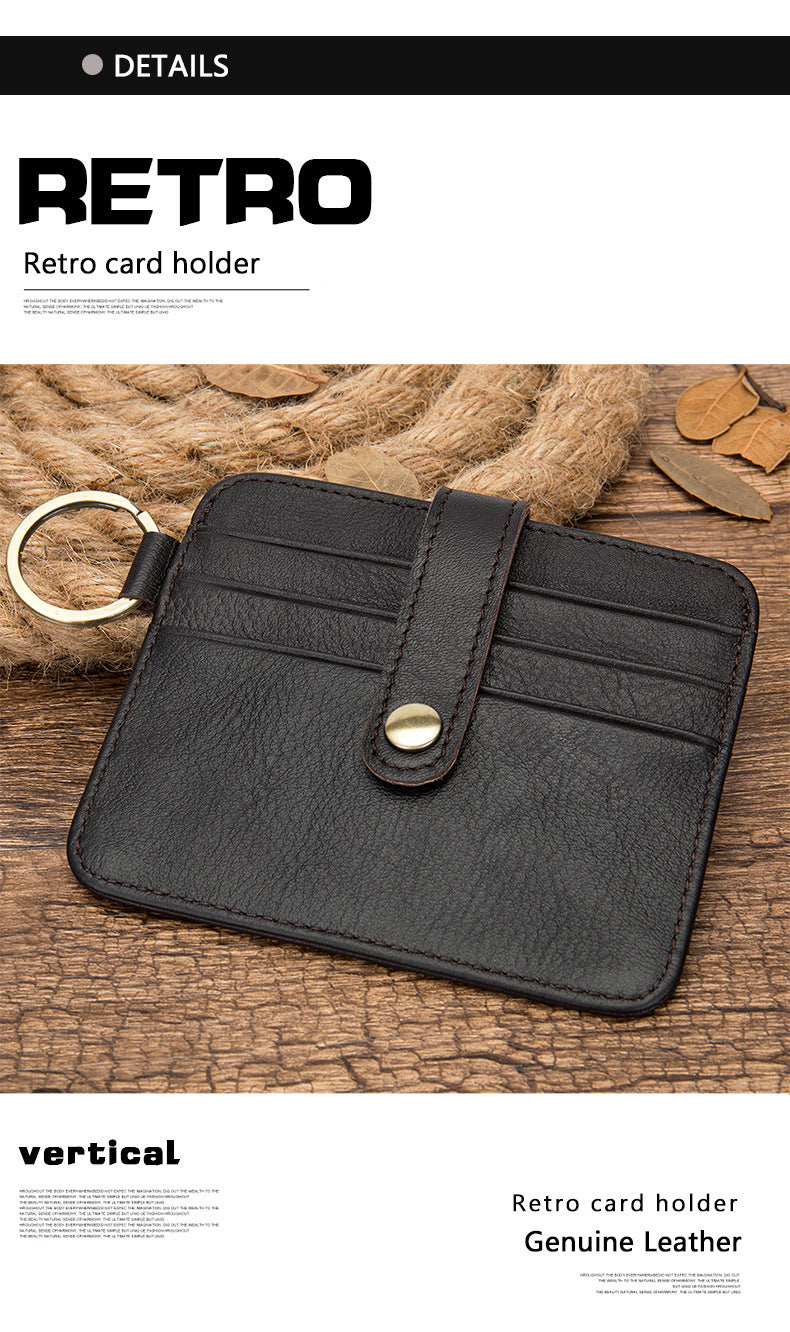 Men's wallet cowhide thin coin card holder casual card bag for men 