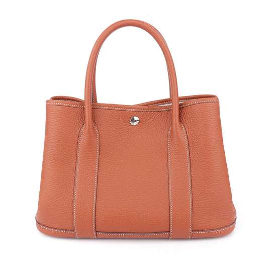 Large capacity hand-stitched wax thread cowhide women's handbag street trend leather tote bag