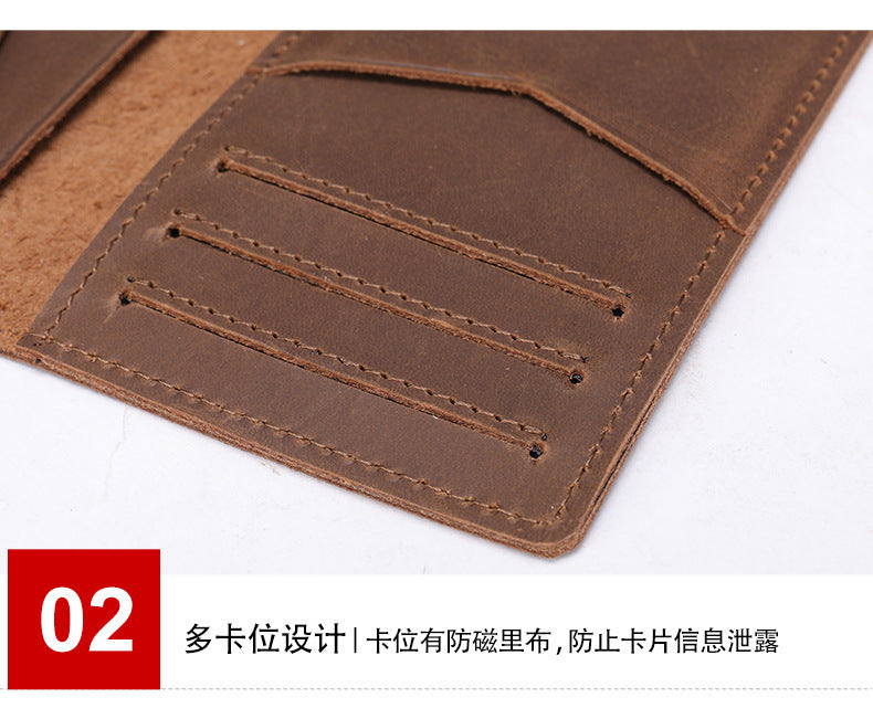 Men's short wallet cowhide retro card holder men's wallet 
