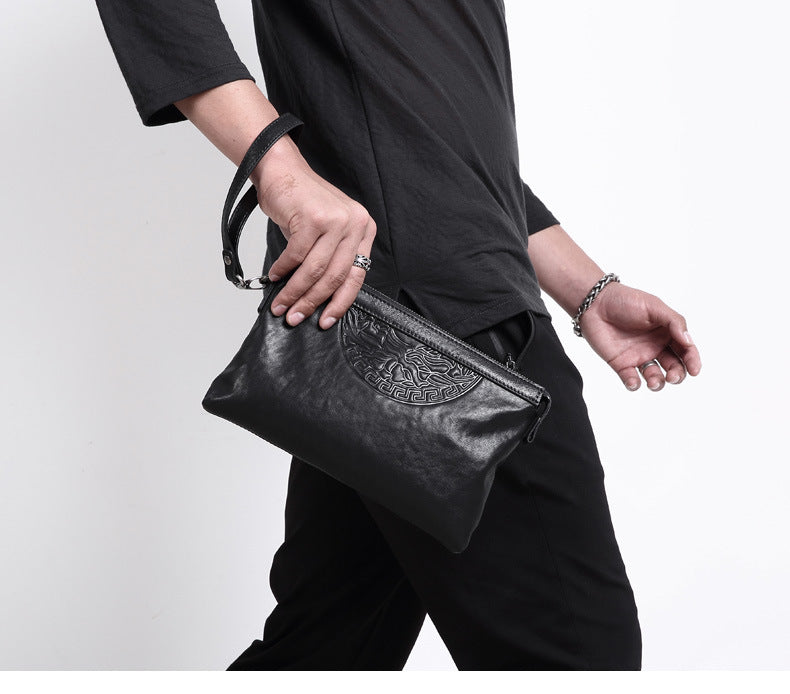 Men's Handbag Cow Leather Large Capacity Business Casual Fashion Men's Bag 