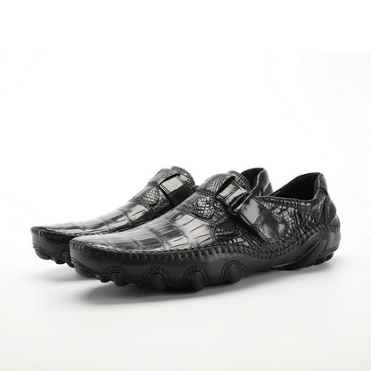 Crocodile leather genuine leather men's leather shoes moccasins men's business casual shoes 