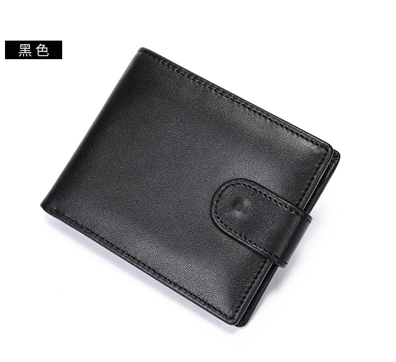 Men's short wallet cowhide RFID card holder business large capacity clutch bag retro wallet 