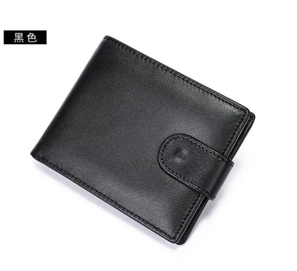 Men's short wallet cowhide RFID card holder business large capacity clutch bag retro wallet 