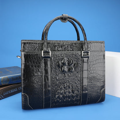 Men's briefcase Genuine crocodile leather handbag Business travel bag Office bag File bag Handbag 