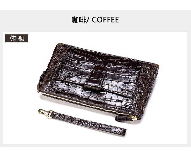 Men's Wallet Cow Leather Crocodile Crest Fashion Clutch Bag Smartphone Coin Card Holder Men's Wallet 