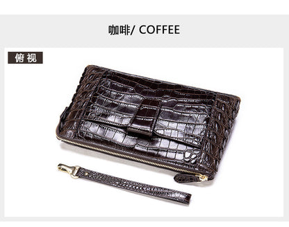 Men's Wallet Cow Leather Crocodile Crest Fashion Clutch Bag Smartphone Coin Card Holder Men's Wallet 
