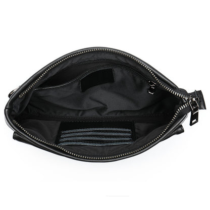 Men's Clutch Bag Genuine Cowhide Leather Vintage Large Capacity DIY Men's Wrist Bag Handbag 