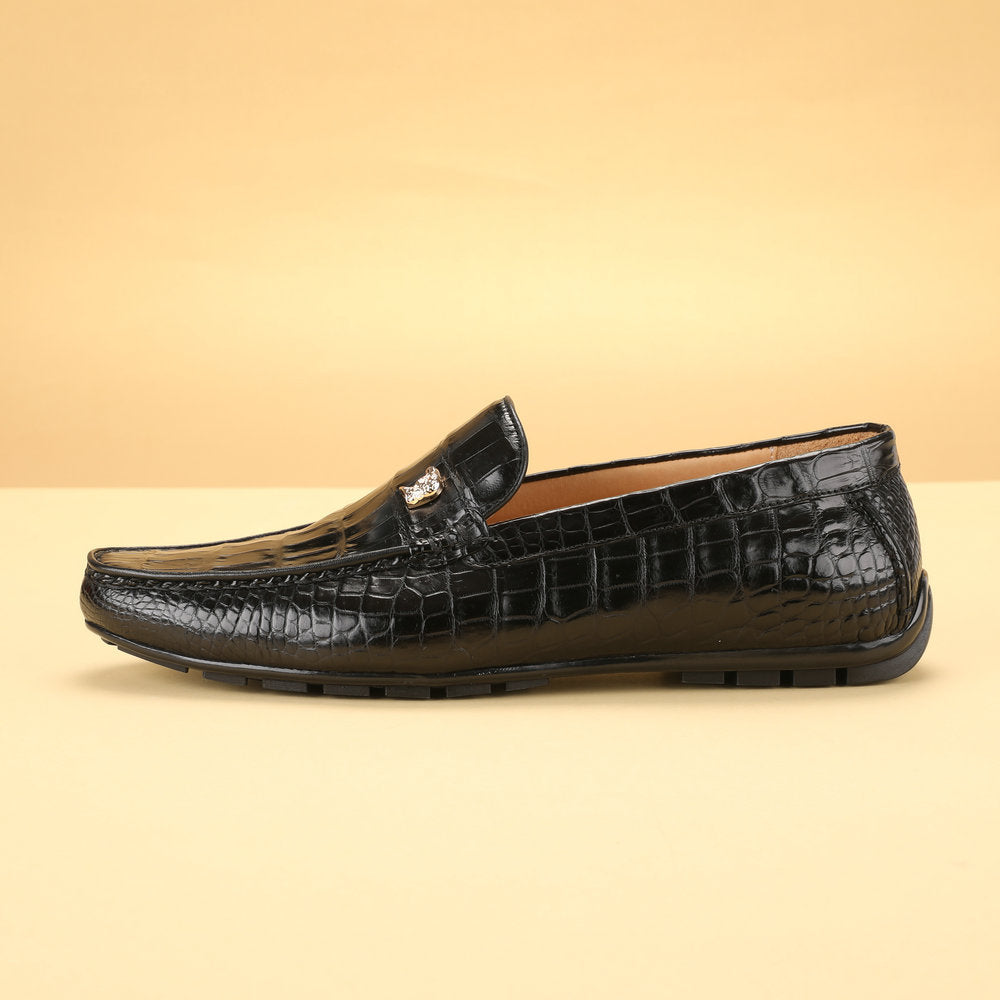 Crocodile leather genuine leather men's moccasins casual leather shoes business men's shoes 