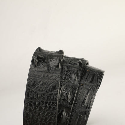 Men's Belt Nile Big Bone Crocodile Spine Genuine Leather Smooth Buckle Business Casual High Quality Men's Belt 