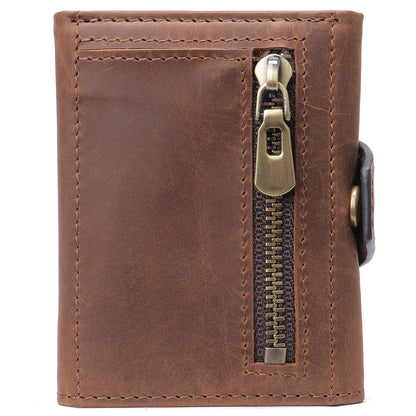 Men's wallet cowhide tri-fold coin purse men's wallet 