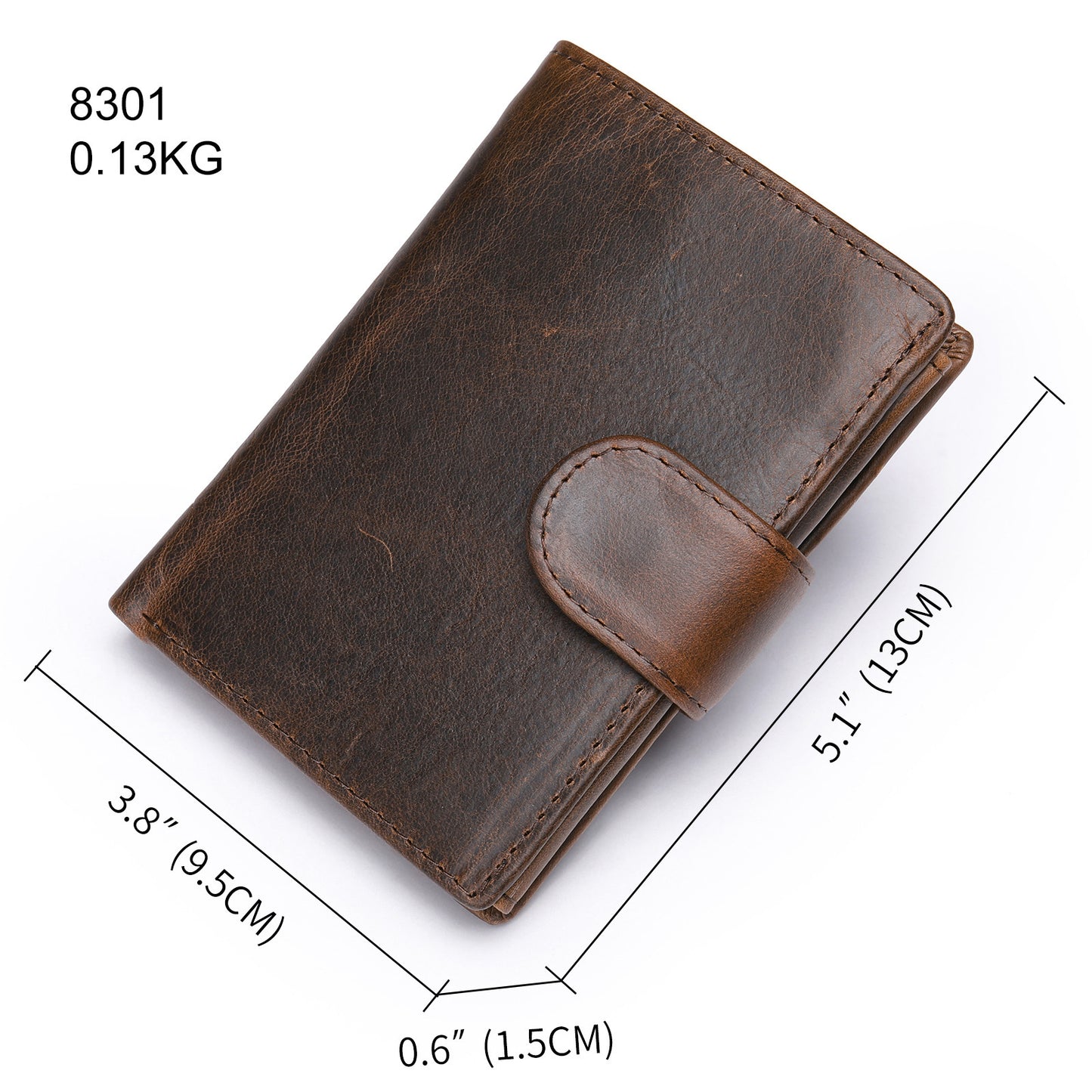 Men's short wallet cowhide genuine leather retro clutch bag card bag men's wallet 