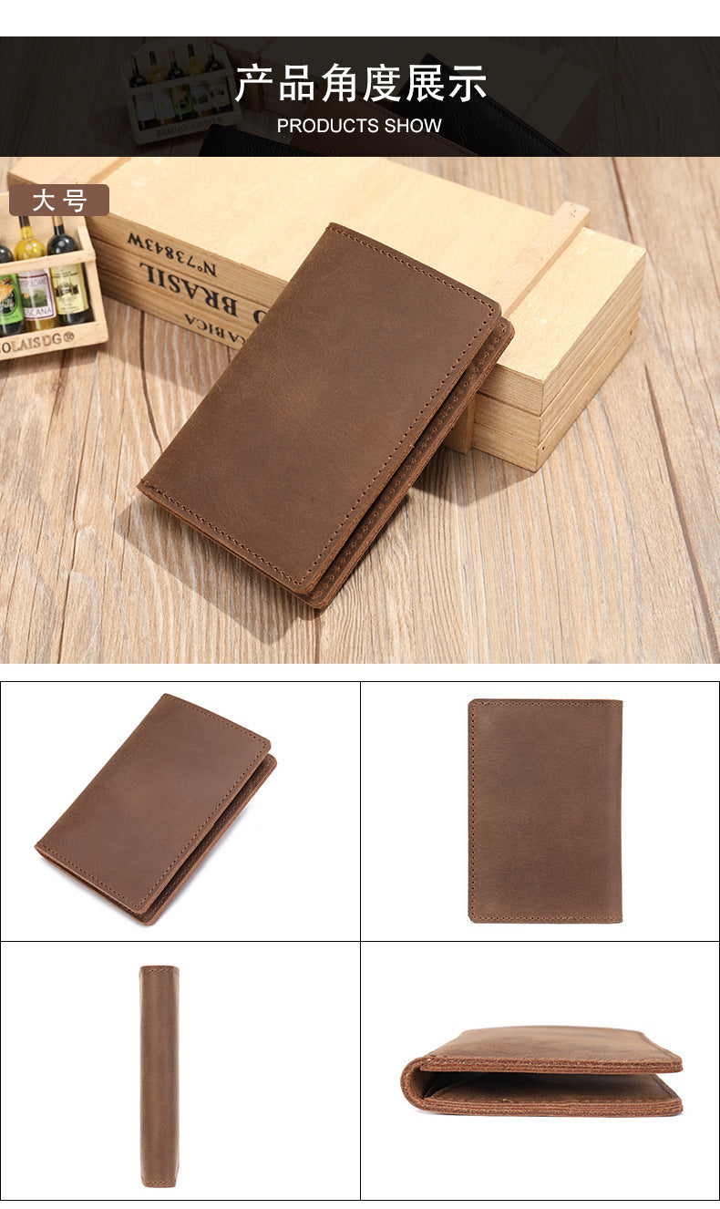 Men's short wallet cowhide retro card holder men's wallet 