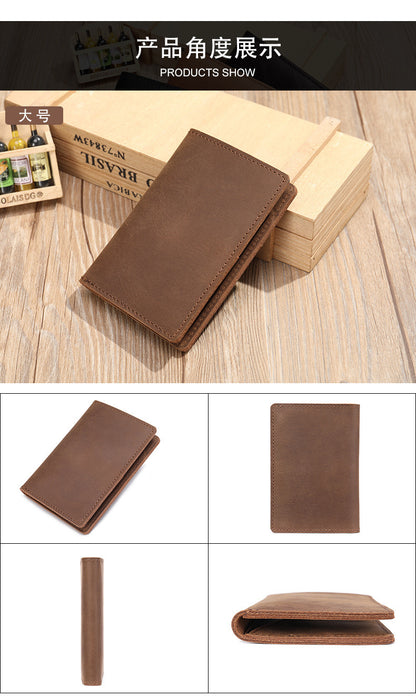 Men's short wallet cowhide retro card holder men's wallet 