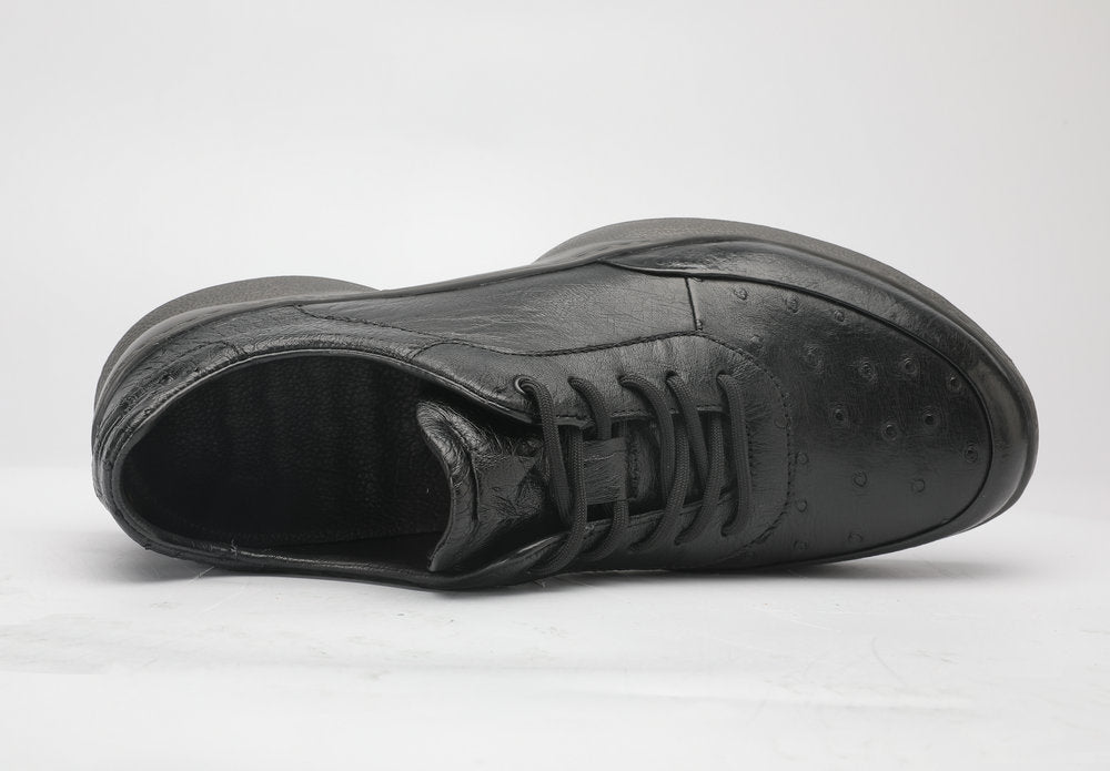 Ostrich skin genuine leather men's shoes rubber sole fashion business sports casual shoes men shoes 