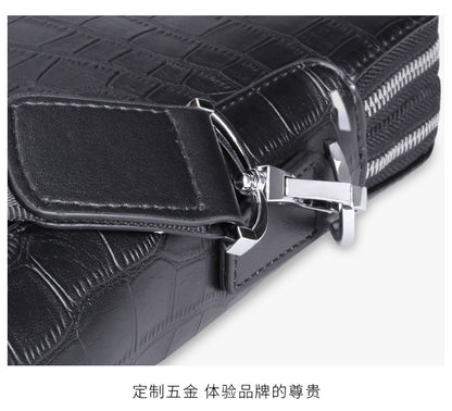 Men's Briefcase Handbag Cowhide Genuine Leather Computer Bag Business Large Capacity Fashion Crocodile Crest Handbag for Men 