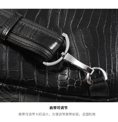 New Thai Siamese Crocodile Skin Men's Bust Bag Genuine Leather High Quality Casual Fashion Crossbody Shoulder Bag 