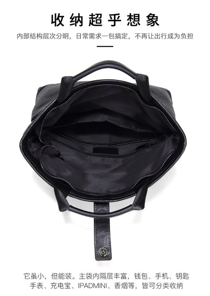 Men's shoulder bag, genuine cowhide leather, multi-functional handbag, business crossbody bag 