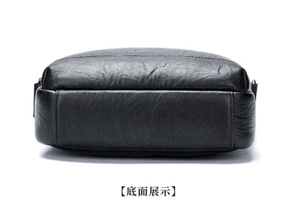 Men's shoulder bag, genuine cowhide leather, business commuting style, crossbody bag for men 