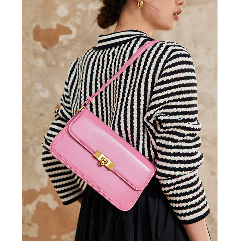 Genuine leather ladies bag fashion crossbody bag luxury cowhide shoulder bag temperament
