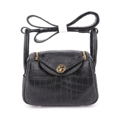 Matte crocodile skin women's bag genuine leather shoulder bag crossbody bag goes with anything