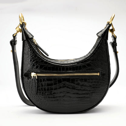 Siamese Crocodile Skin Women's Bag Genuine Leather Bag Shoulder Bag with Chain Armpit Bag Fashion Trend Crossbody Bag 