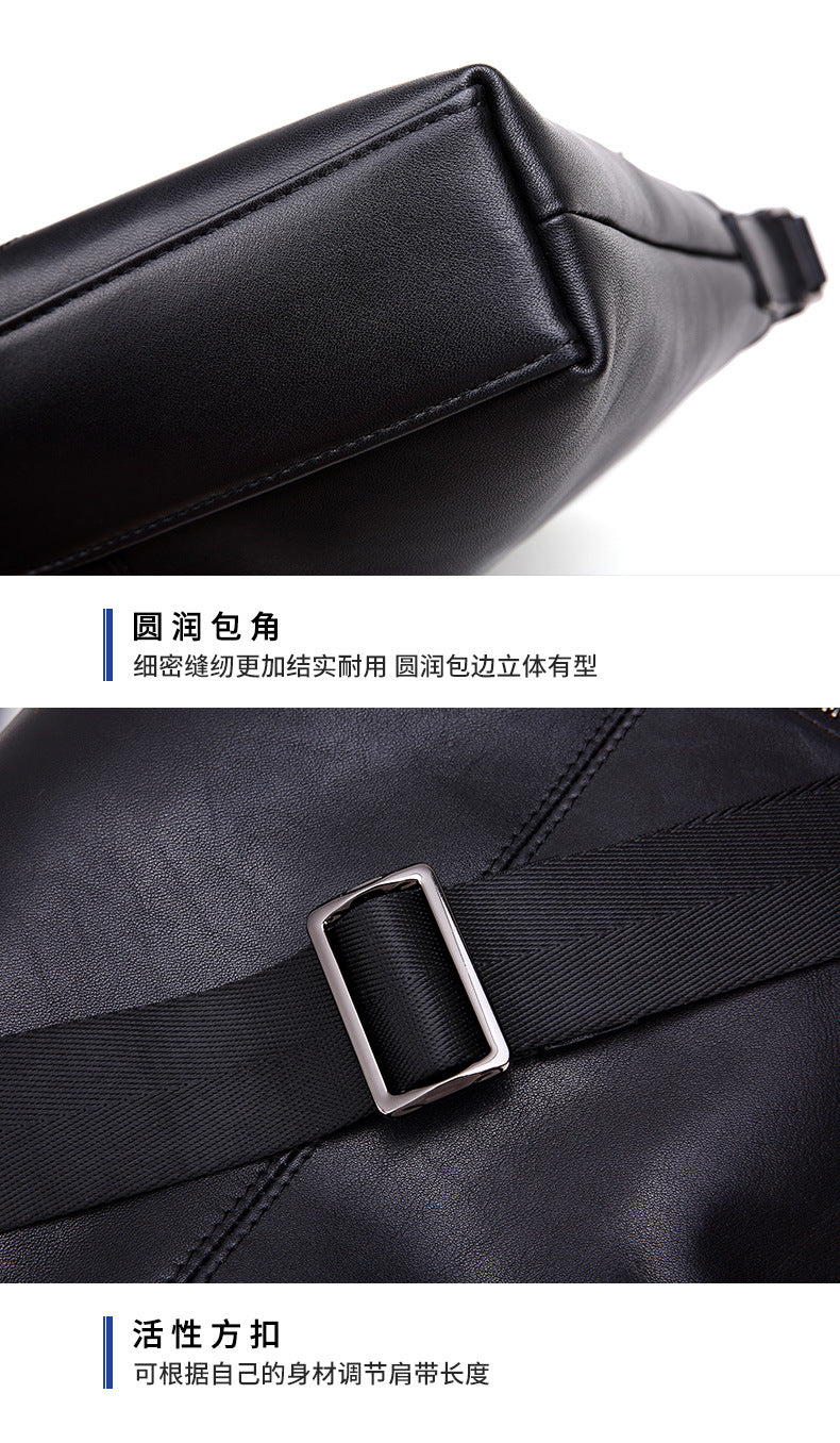 Men's Shoulder Bag Genuine Cow Leather Business Casual Korean Fashion Crossbody Bag for Men 