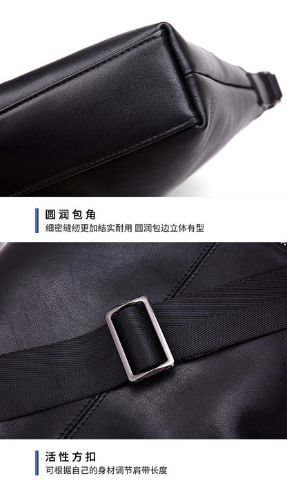 Men's Shoulder Bag Genuine Cow Leather Business Casual Korean Fashion Crossbody Bag for Men 