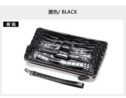Men's Wallet Cow Leather Crocodile Crest Fashion Clutch Bag Smartphone Coin Card Holder Men's Wallet 