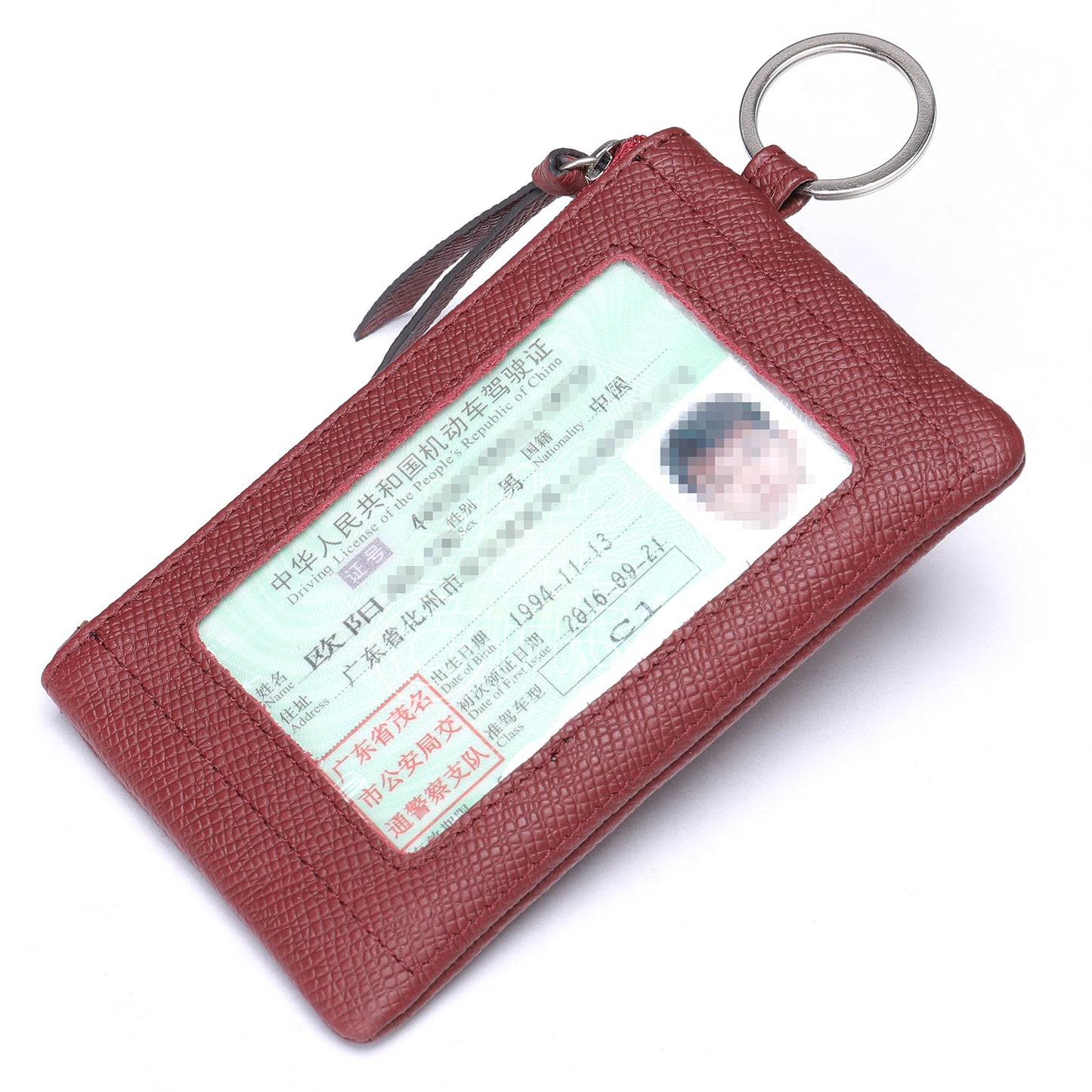 Men's Wallet Cow Leather Retro Casual Zipper Large Capacity Men's Wallet Coin Bag 