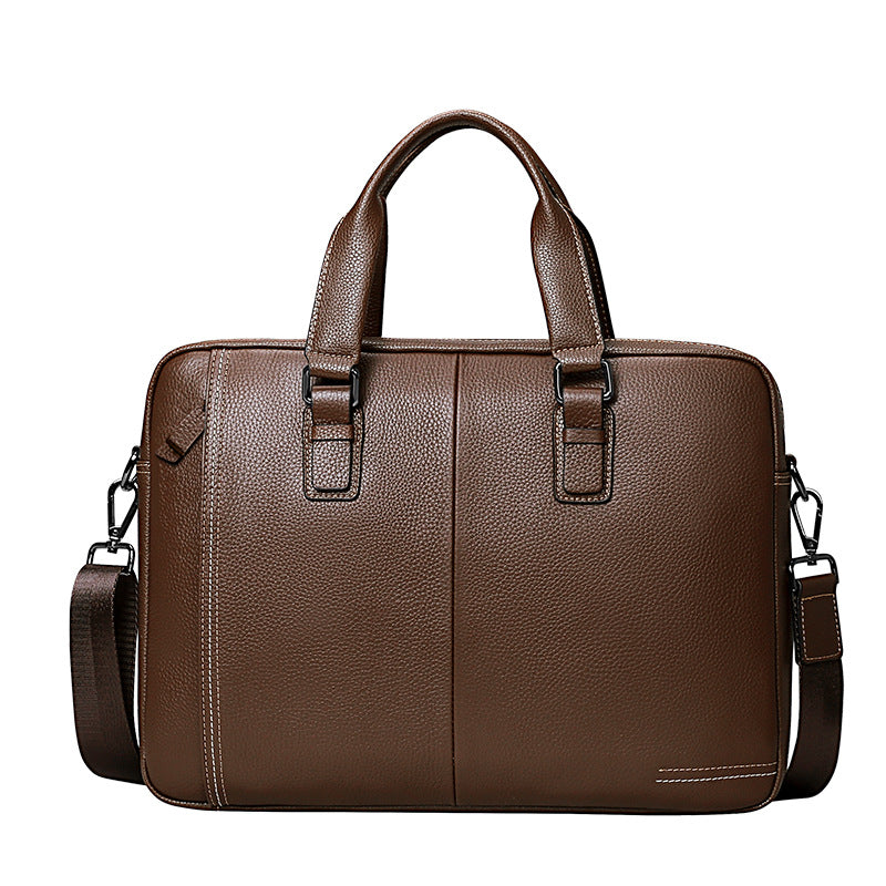 Men's handbag Genuine leather cowhide computer bag Business large capacity briefcase Men's handbag 
