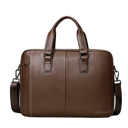 Men's handbag Genuine leather cowhide computer bag Business large capacity briefcase Men's handbag 