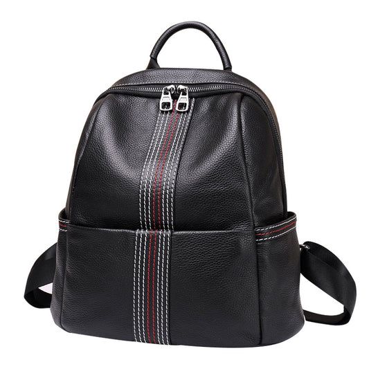 Casual large capacity shoulder bag travel rucksack fashionable cowhide ladies shoulder bag