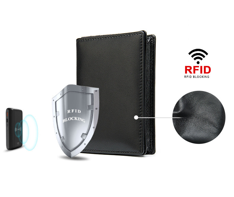 Men's short wallet sheepskin Korean fashion coin purse card holder multifunctional wallet for men 