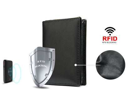 Men's short wallet sheepskin Korean fashion coin purse card holder multifunctional wallet for men 
