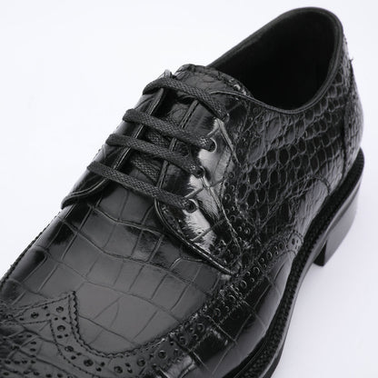 New Men's Leather Shoes Crocodile Belly Skin Genuine Leather Breathable Business Suit Shoes 