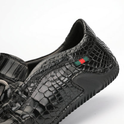 Crocodile Belly Skin Genuine Leather Men's Leather Shoes Moccasins Casual Loafers Shoes 