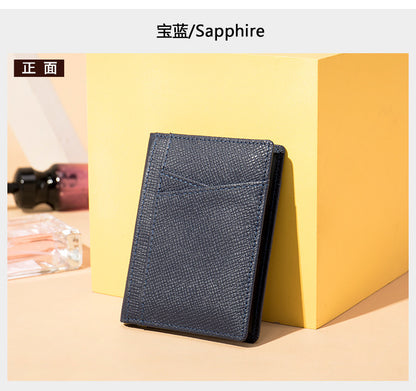 Men's Card Bag Cow Leather Thin Simple Card Holder RFID Card Clip for Men 