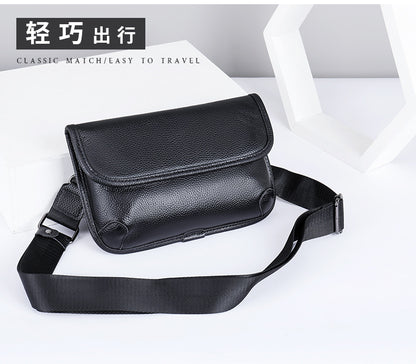 Men's Shoulder Bag Genuine Cowhide Leather Simple Fashion Men's Crossbody Bag 