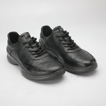 Ostrich skin genuine leather men's shoes rubber sole fashion business sports casual shoes men shoes 