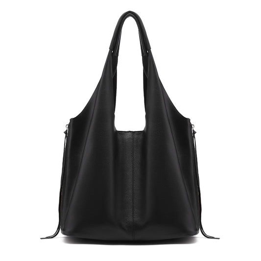 Genuine leather women's bag large capacity tote bag fashionable atmospheric bucket bag shoulder bag shoulder bag