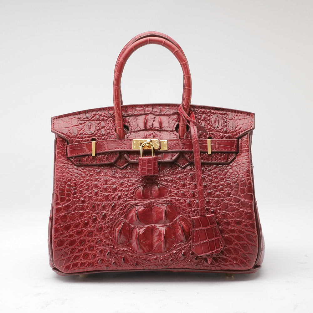 Women's Leather Tote Bag Siamese Crocodile Skin Large Capacity Genuine Leather Handbag