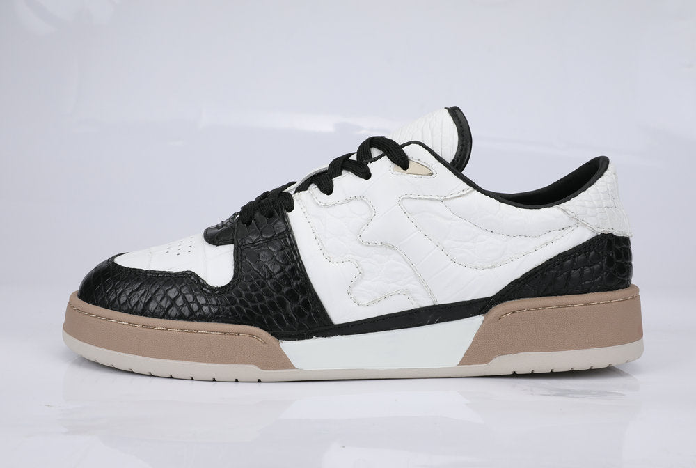2023 New Crocodile Skin Genuine Leather Men's Shoes Fashion Casual Sports Shoes 