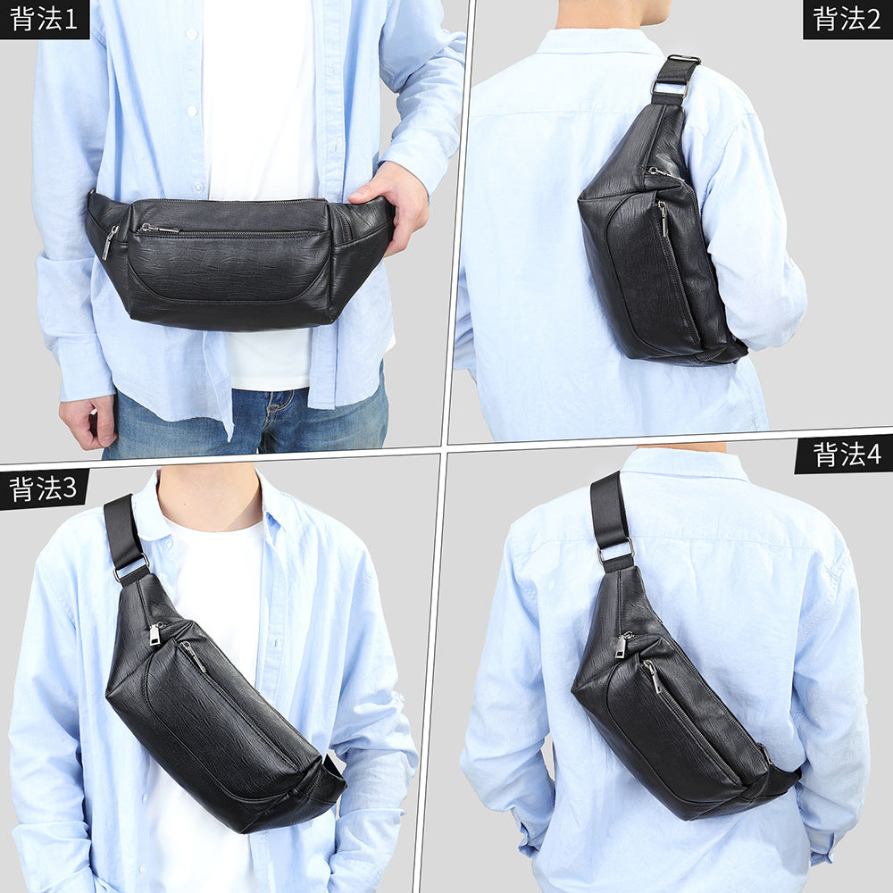 Men's Waist Bag Sports Fashion Casual Commuting Bust Bag Shoulder Bag 
