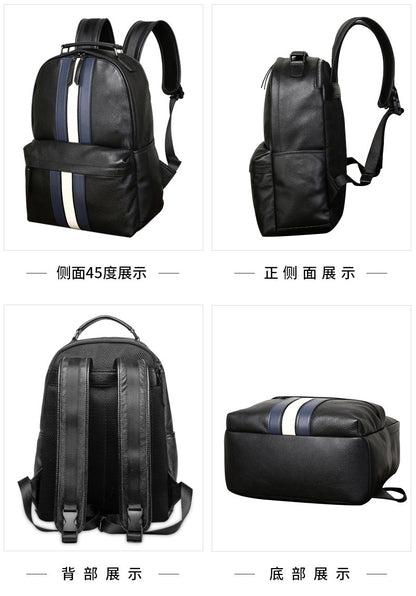 Men's backpack genuine cowhide leather fashion casual travel men's bag 