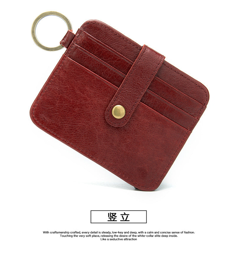 Men's wallet cowhide thin coin card holder casual card bag for men 