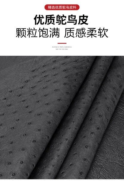 Ostrich skin men's belt genuine leather business casual automatic buckle width 3.4cm high quality male belt 