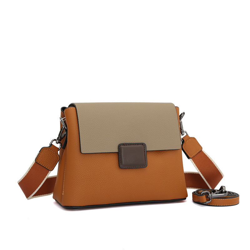 Genuine Leather Women's Bag Colorful Design Bucket Bag Luxury Large Capacity One Shoulder Crossbody Tote Bag